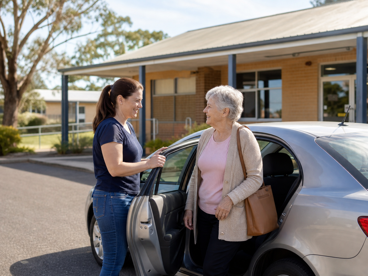 Volunteer helping with transport